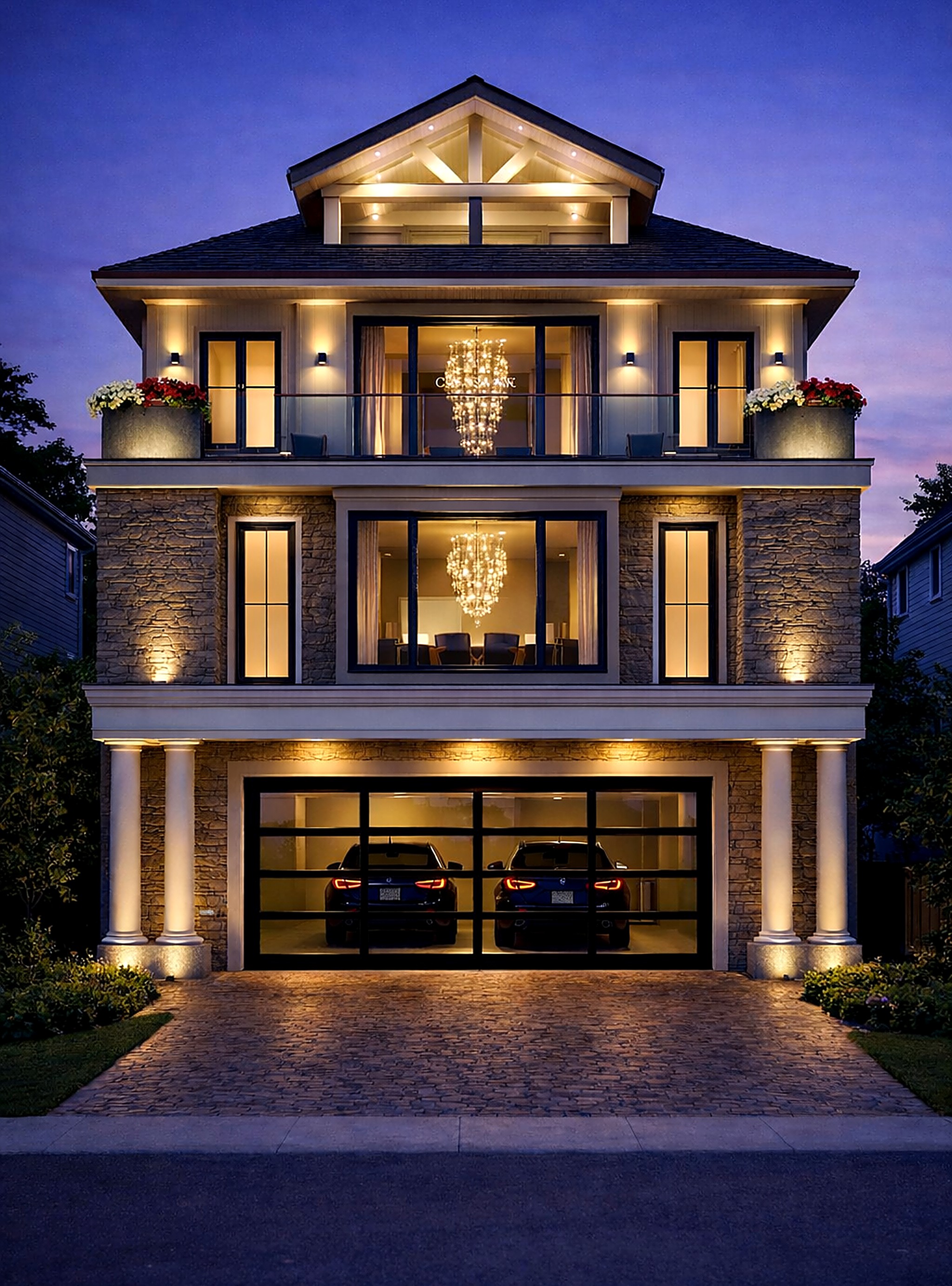 Casa DOS — the Modern Coastal entry on a stone arcade